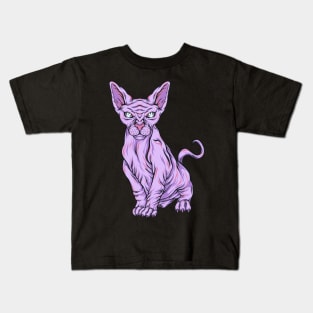 Pastel Goth Sphynx Cat Breeders - Kitty Vaporwave Kids T-Shirt